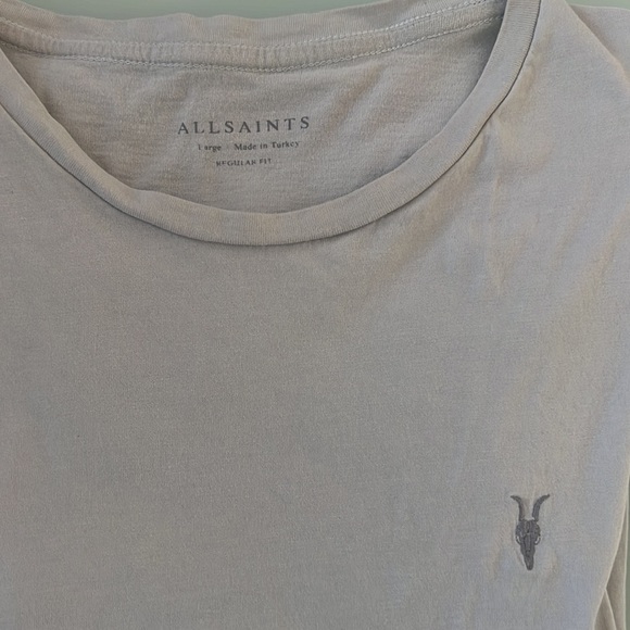 AllSaints Brace Tonic Slim Fit Cotton T-Shirt | Size: Large, Color:Marble Grey - Picture 4 of 5